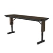 Correll SP 18x60 Adjustable Height Metal/Wood Folding Seminar Table in Walnut