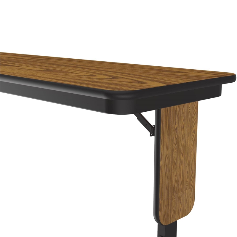 Correll SP 18x60 Adjustable Height Metal/Wood Folding Seminar Table - Medium Oak