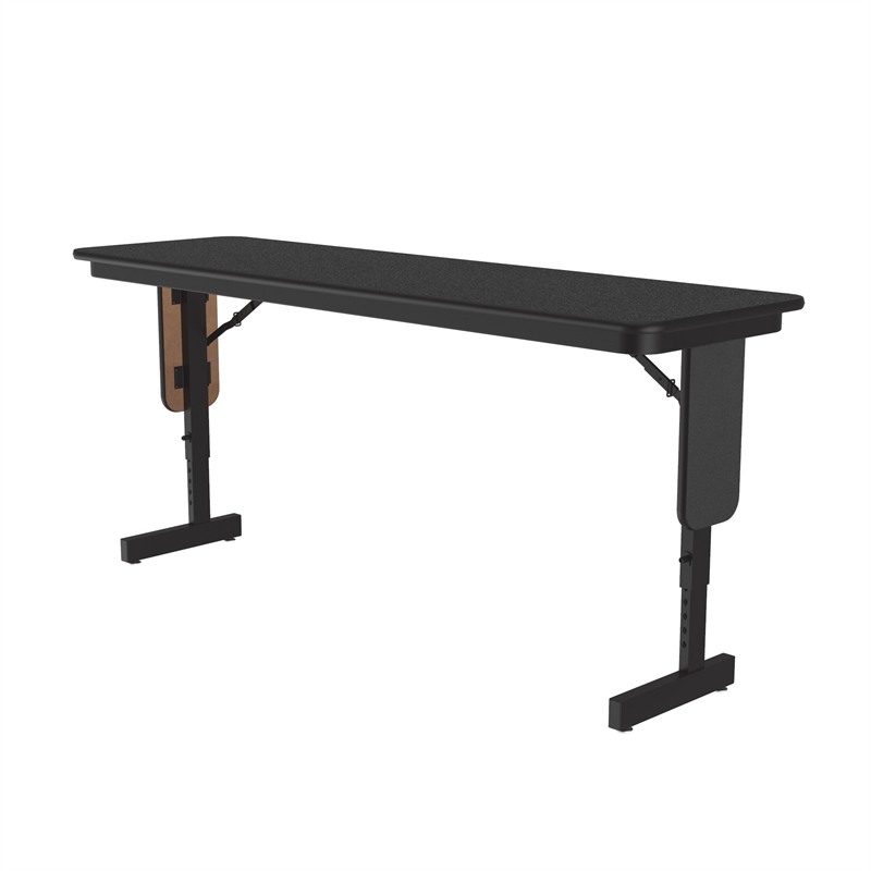 Correll SP 18x60 Adjustable Height Metal/Wood Folding Seminar Table in Black