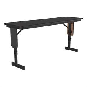 Correll SP 18x60 Adjustable Height Metal/Wood Folding Seminar Table in Black