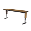 Correll SP 18x72 Adjustable Height Metal/Wood Folding Seminar Table - Medium Oak