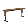 Correll SP 18x72 Adjustable Height Metal/Wood Folding Seminar Table - Medium Oak