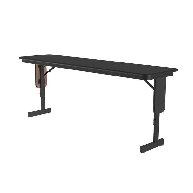 Correll SP 18x72 Adjustable Height Metal/Wood Folding Seminar Table in Black