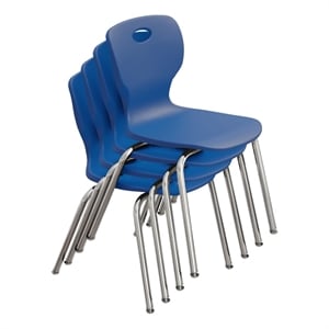 Correll CSC 16&quot Classic Metal/Plastic Stacking Student Chair - Blue (Set of 4)
