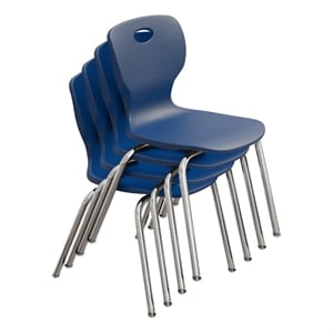 Correll CSC 18&quot Classic Metal/Plastic Stacking Student Chair - Navy (Set of 4)