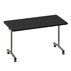 Correll Premium Sit to Stand  Flip Top Table 30x60 Black Wood Laminate