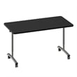 Correll Premium Sit to Stand  Flip Top Table 30x60 Black Wood Laminate