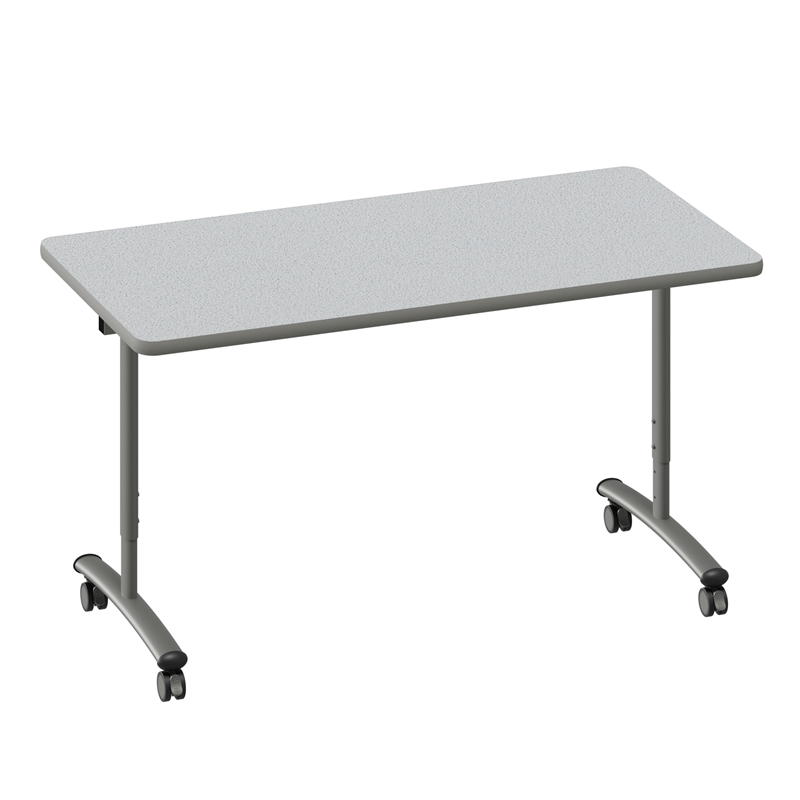 Correll Premium Sit to Stand  Flip Top Table 30x60 Gray Granite Wood Laminate