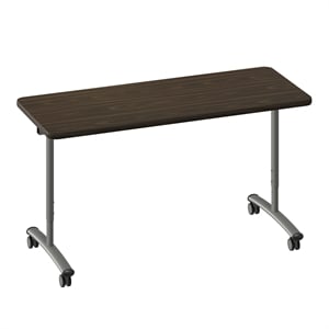Correll Premium Sit to Stand  Flip Top Nesting Table 24x60 Walnut Wood Laminate