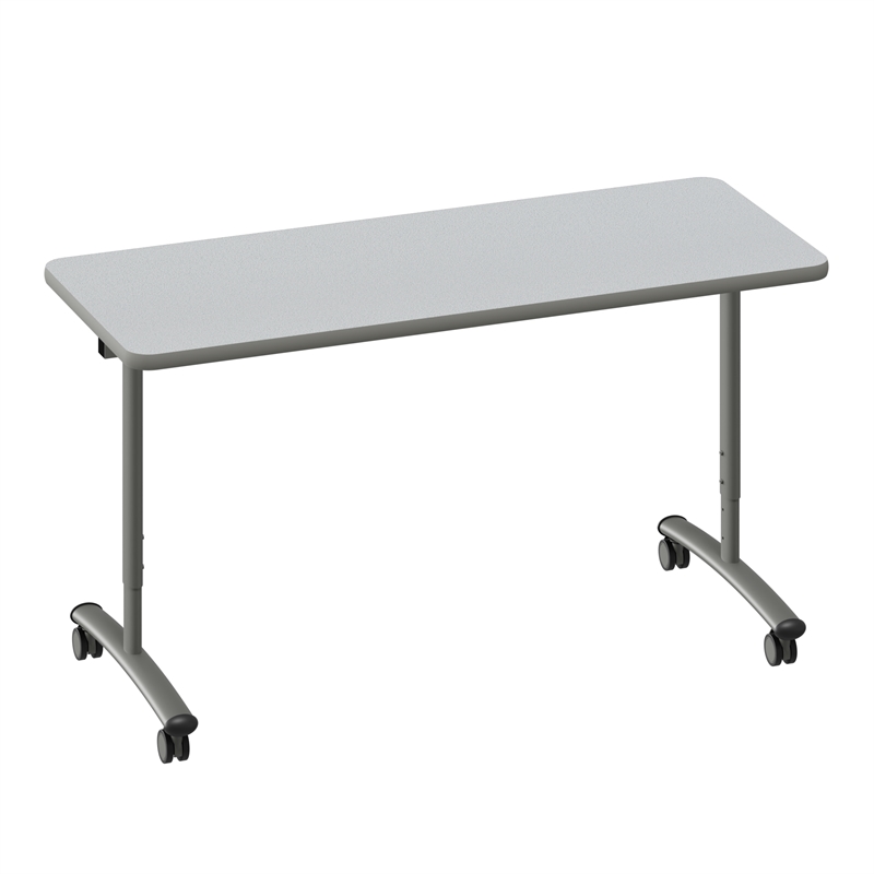 Correll Premium Sit to Stand  Flip Top Nesting Table 24x60 Gray Wood Laminate