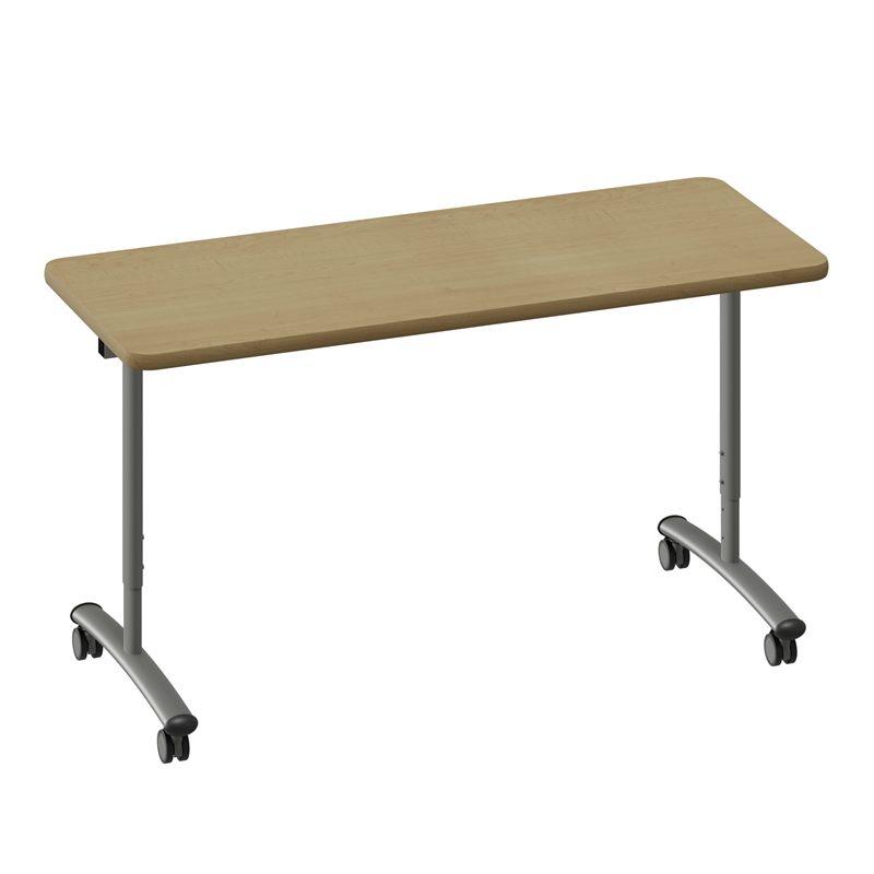Correll Premium Sit to Stand  Flip Top Nesting Table 24x60 Maple Wood Laminate