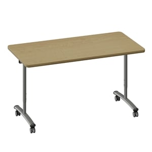 Correll Premium Sit to Stand  Flip Top Table 30x60 Maple Wood Laminate