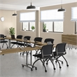 Correll Premium Sit to Stand  Flip Top Table 24x72 Medium Oak Wood Laminate