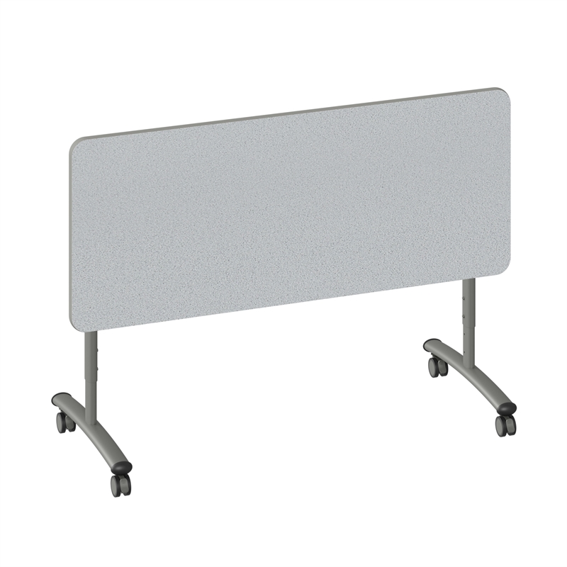 Correll Premium Sit to Stand  Flip Top Table 24x72 Gray Wood Laminate
