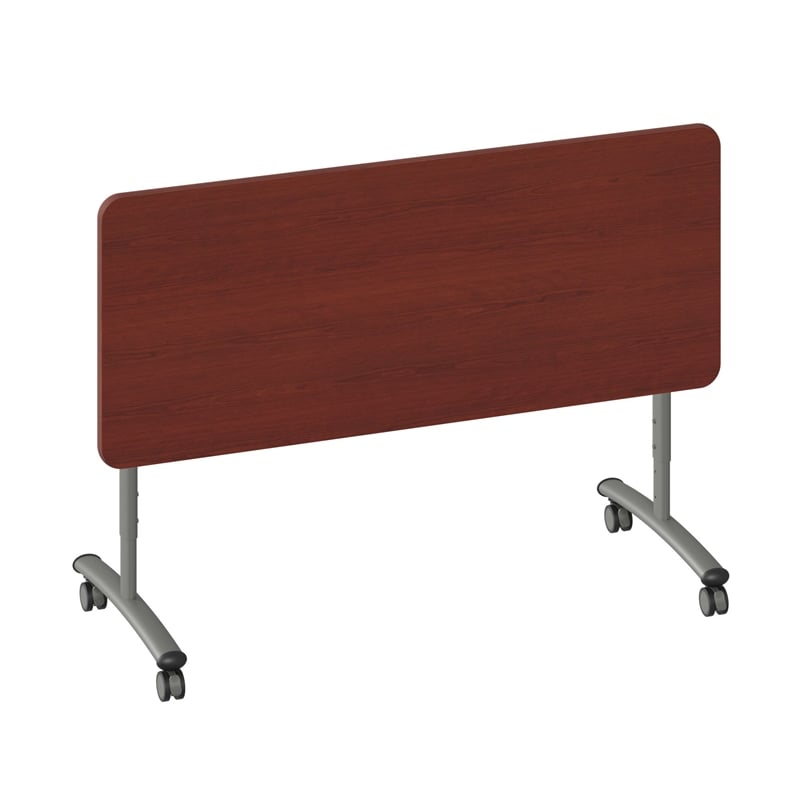 Correll Premium Sit to Stand  Flip Top Table 24x72 Wood Laminate Cherry