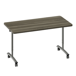 Correll Premium Sit to Stand  Flip Top Table 30x60 Driftwood Wood Laminate