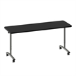Correll Premium Sit to Stand  Flip Top Table 30x72 Black Wood Laminate