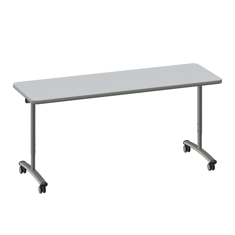 Correll Premium Sit to Stand  Flip Top Table 30x72 Gray Wood Laminate
