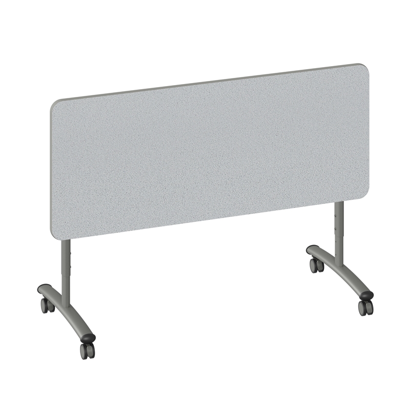 Correll Premium Sit to Stand  Flip Top Table 30x72 Gray Wood Laminate