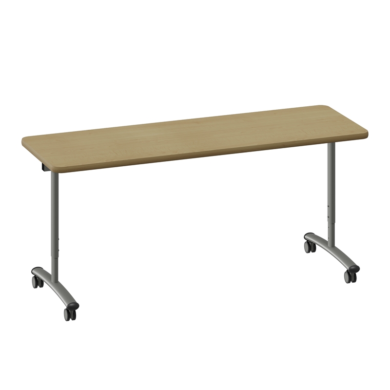 Correll Premium Sit to Stand  Flip Top Table 30x72 Maple Wood Laminate