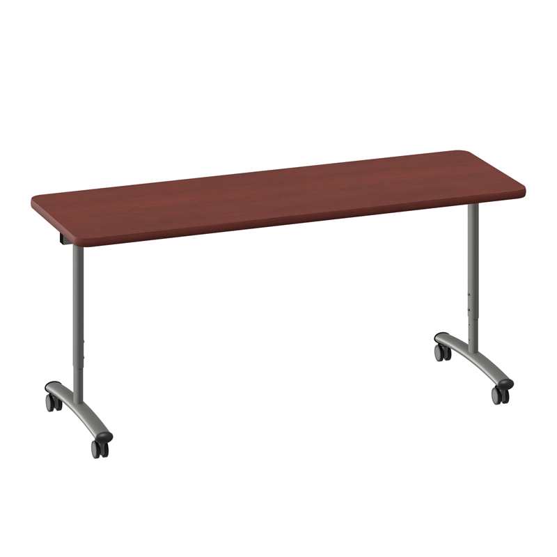 Correll Premium Sit to Stand  Flip Top Table 30x72 Cherry Wood Laminate
