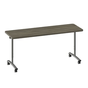 Correll Premium Sit to Stand  Flip Top Table 30x72 Driftwood Wood Laminate