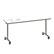 Premium Dry Erase Markerboard Top Flip Top Table Frosty White Wood Laminate