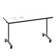 Premium Dry Erase Markerboard Top Flip Top Table White Wood Laminate