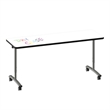 Premium Dry Erase Markerboard Top Flip Top Table White Wood Laminate