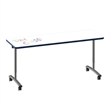 Premium Dry Erase Markerboard Top Flip Top Table White Wood Laminate