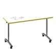 Premium Dry Erase Markerboard Top Flip Top Table White Wood Laminate