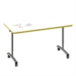 Premium Dry Erase Markerboard Top Flip Top Table White Wood Laminate