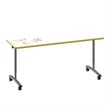 Premium Dry Erase Markerboard Top Flip Top Table White Wood Laminate