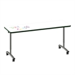 Premium Dry Erase Markerboard Top Flip Top Table White Wood Laminate