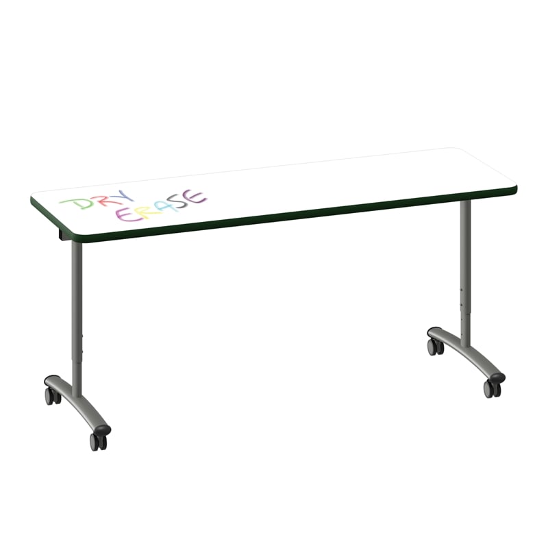 Premium Dry Erase Markerboard Top Flip Top Table Frosty White Wood laminate