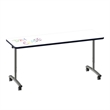 Premium Dry Erase Markerboard Top Flip Top Table Frosty White Wood Laminate