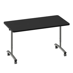 Premium Thermal Fused Laminate Top Flip Top Table Black Wood Laminate