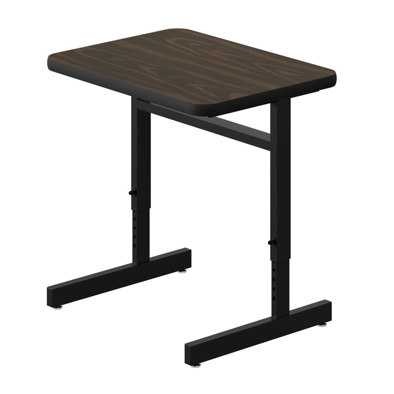 Adjustable Height Commercial Wood Laminate Computer/Student Desks Walnut