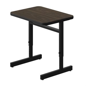Adjustable Height Commercial Wood Laminate Computer/Student Desks Walnut