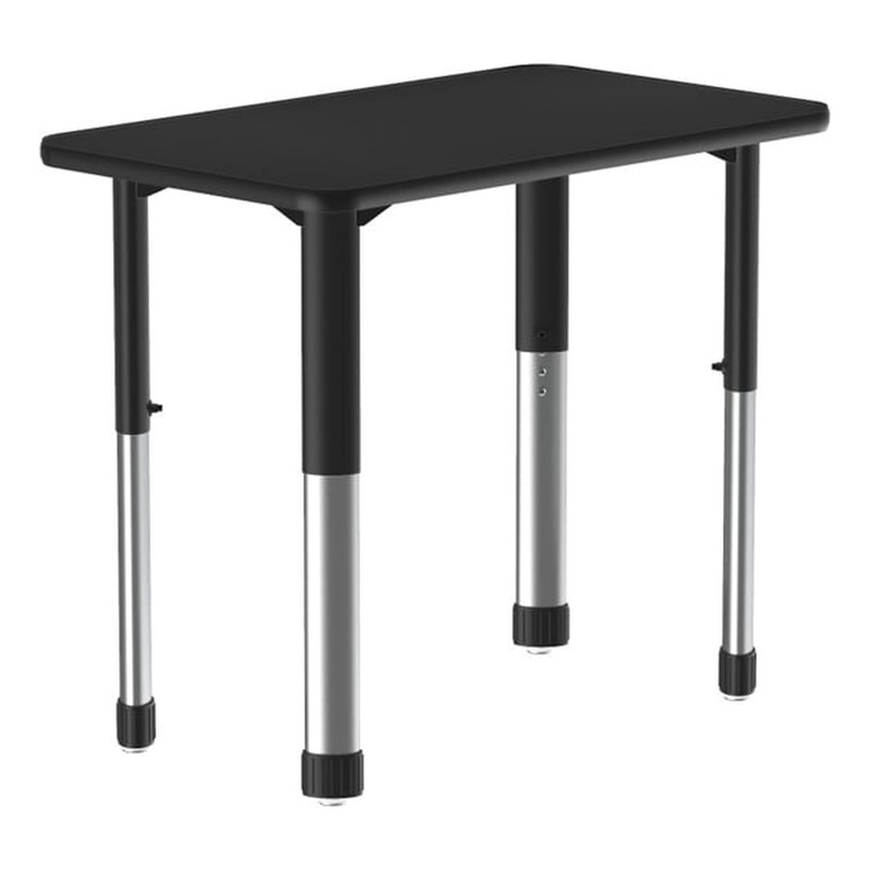 Commercial Thermal Fused Wood Laminate Top Collaborative Desk Black Granite