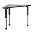 Commercial Thermal Fused Wood Laminate Top Collaborative Desk Gray Granite