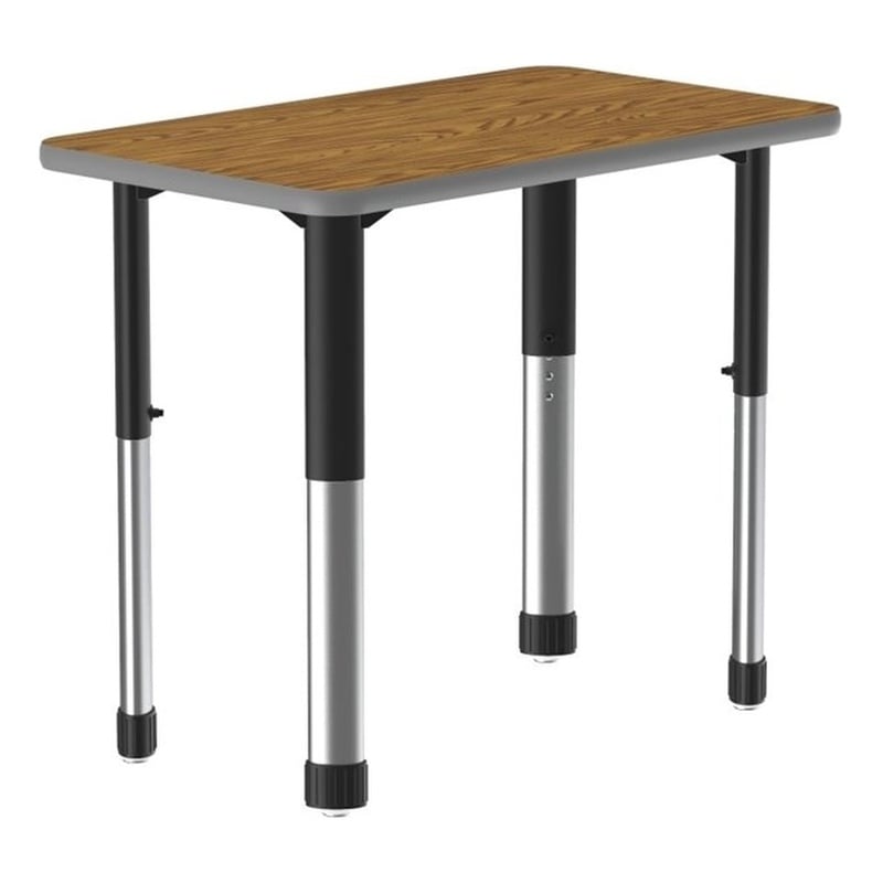 Commercial Thermal Fused Wood Laminate Top Collaborative Desk Oak