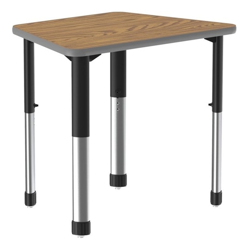 Commercial Thermal Fused Wood Laminate Top Collaborative Desk Oak