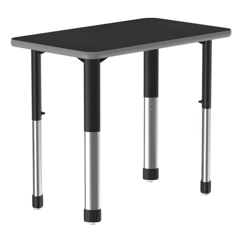 Commercial Thermal Fused Wood Laminate Top Collaborative Desk Black