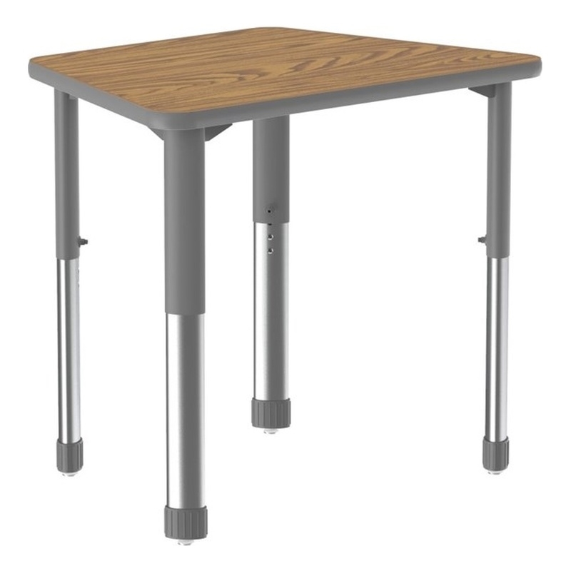 Commercial Thermal Fused Wood Laminate Top Collaborative Desk Oak