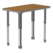Commercial Thermal Fused Wood Laminate Top Collaborative Desk Oak