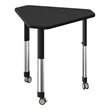 Commercial Thermal Fused Wood Laminate Top Collaborative Desk With Casters Black