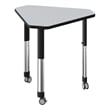 Commercial Thermal Fused Wood Laminate Top Collaborative Desk With Casters Gray