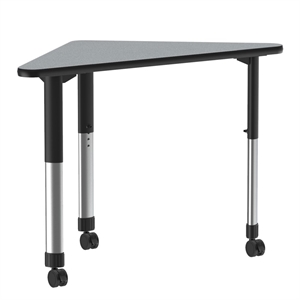 Commercial Thermal Fused Wood Laminate Top Collaborative Desk With Casters Gray