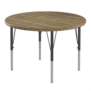 Correll 42&quot Top Bar Stool/Standing Height Round Activity Table in Hickory